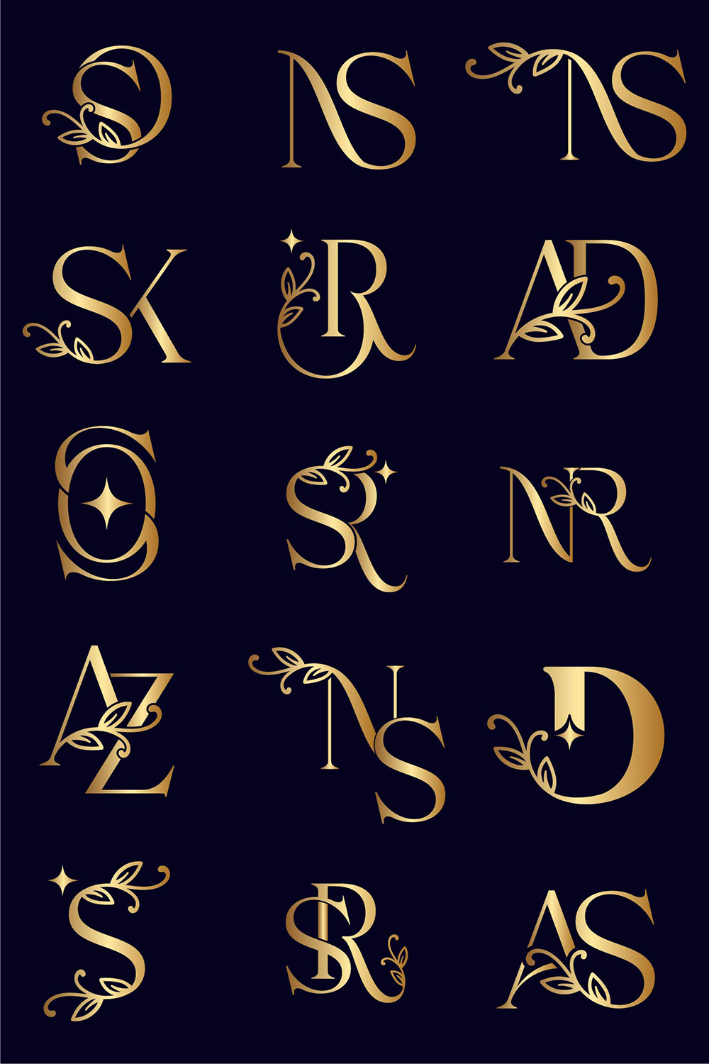 Beauty Creative Letters Gold Logo Template pinterest image.
