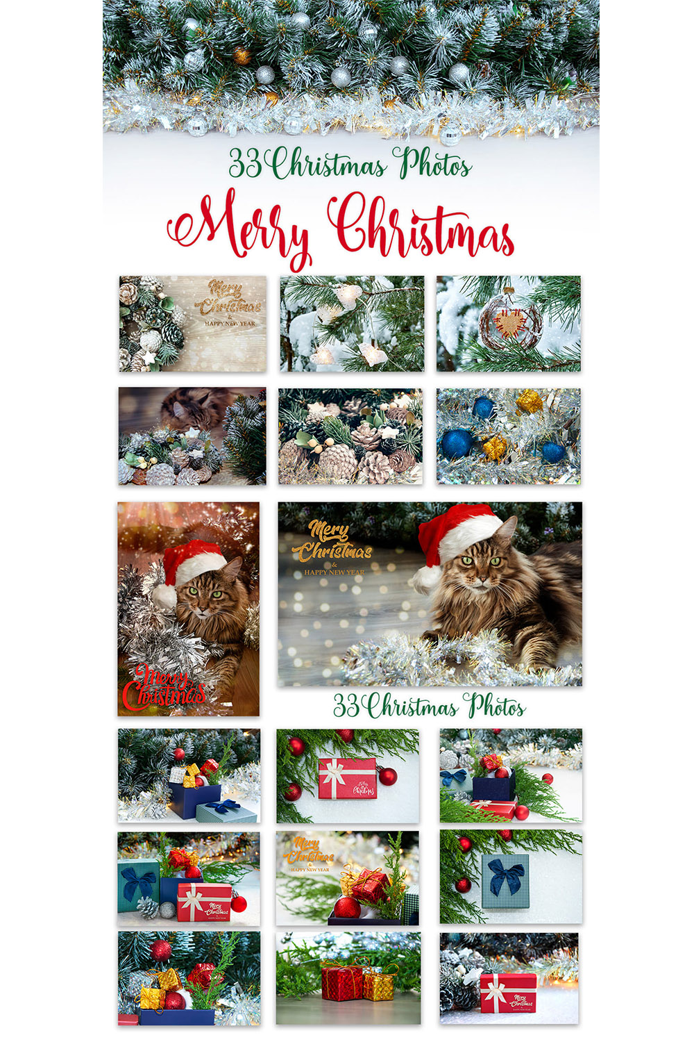 Christmas Photos and Backgrounds Set pinterest image.