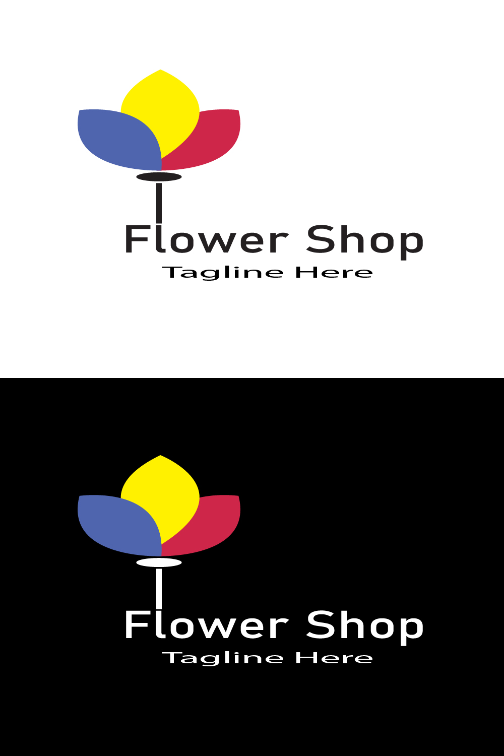 Flower Shop Logo Pinterest collage image.