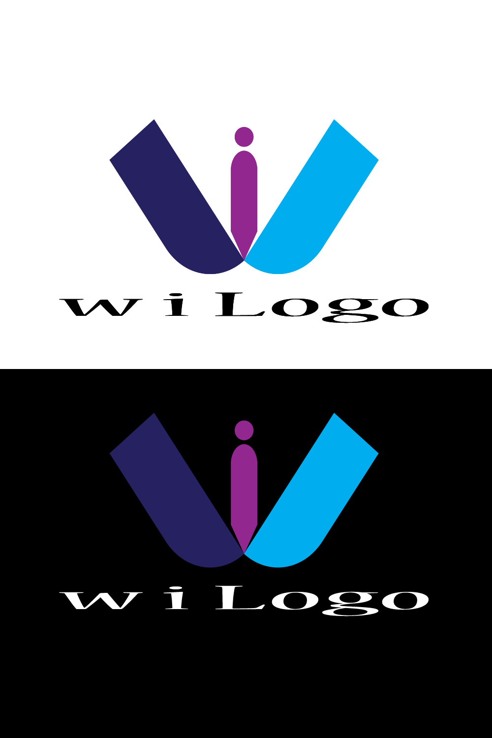 W & I Letter Logo - pinterest image preview.