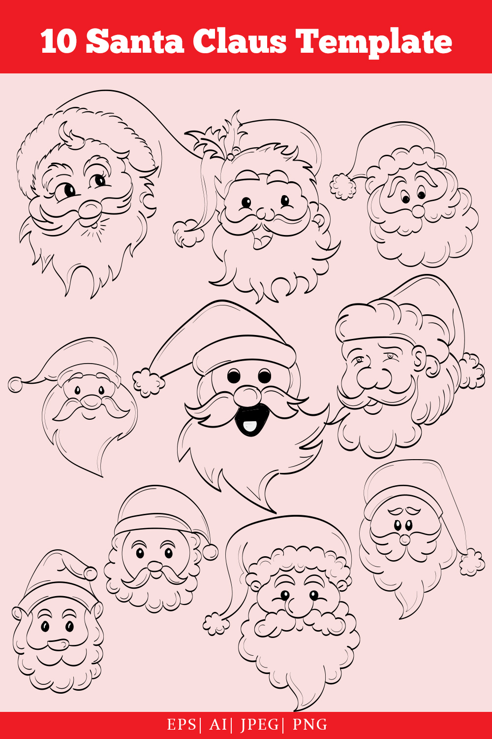 Santa Claus Christmas Design Template pinterest image.