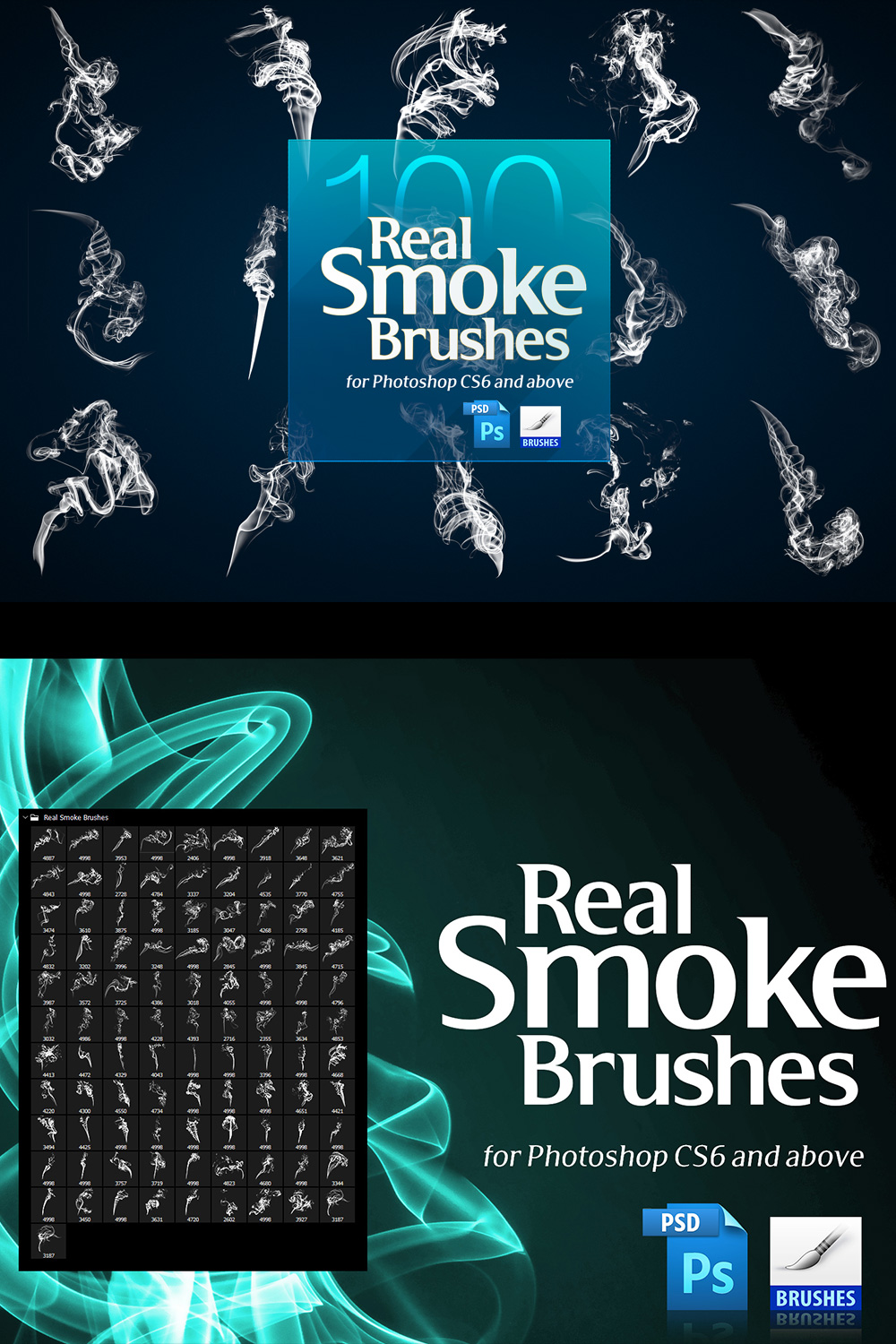 Real Smoke Brushes for Photoshop pinterest image.
