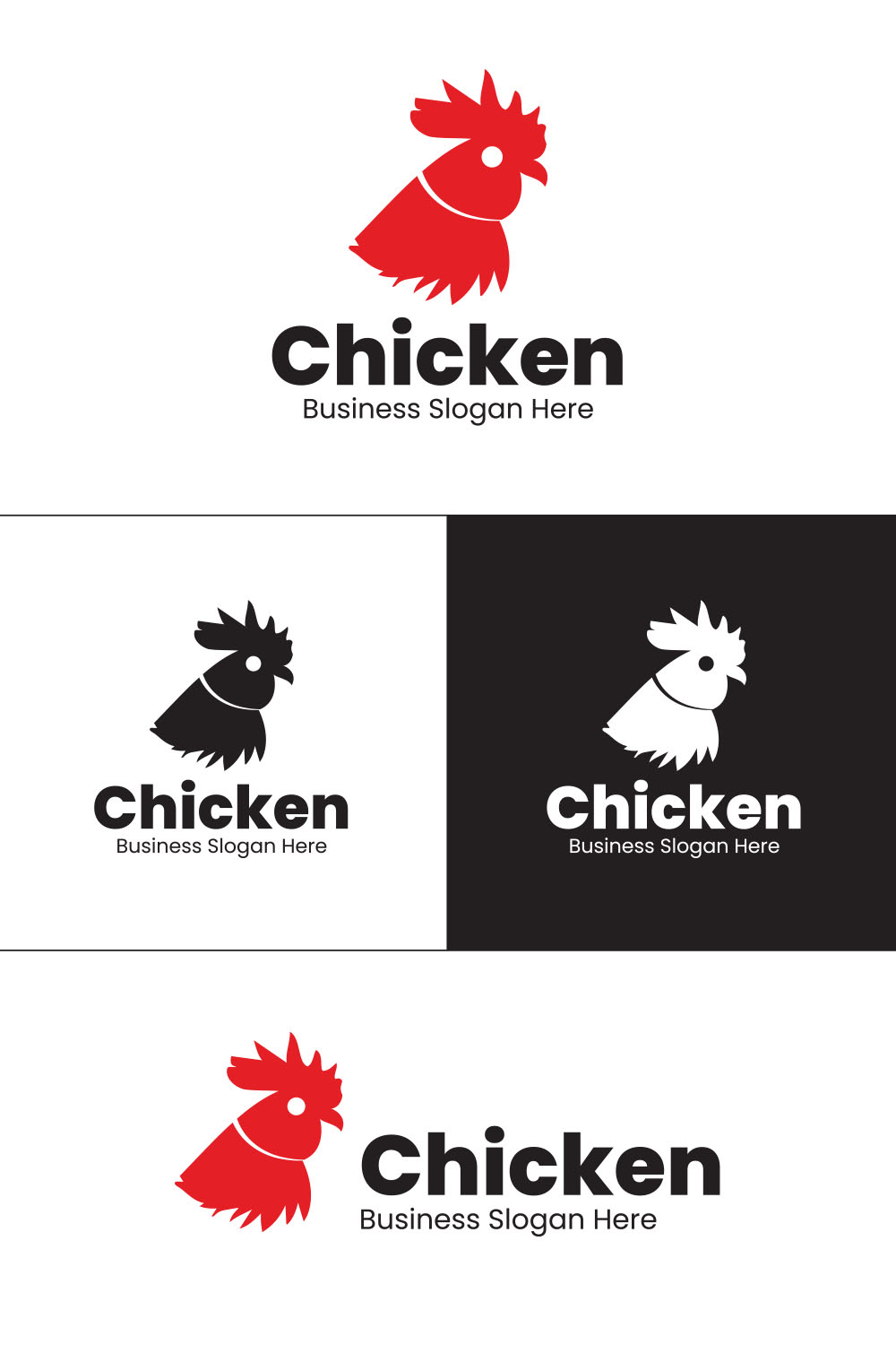Chicken Logo Design Tempate pinterest image.