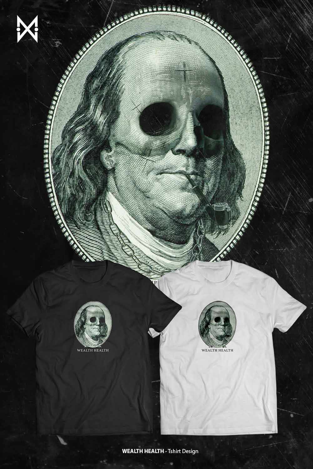 A selection of images of t-shirts with amazing prints of Benjamin Franklin without eyes.