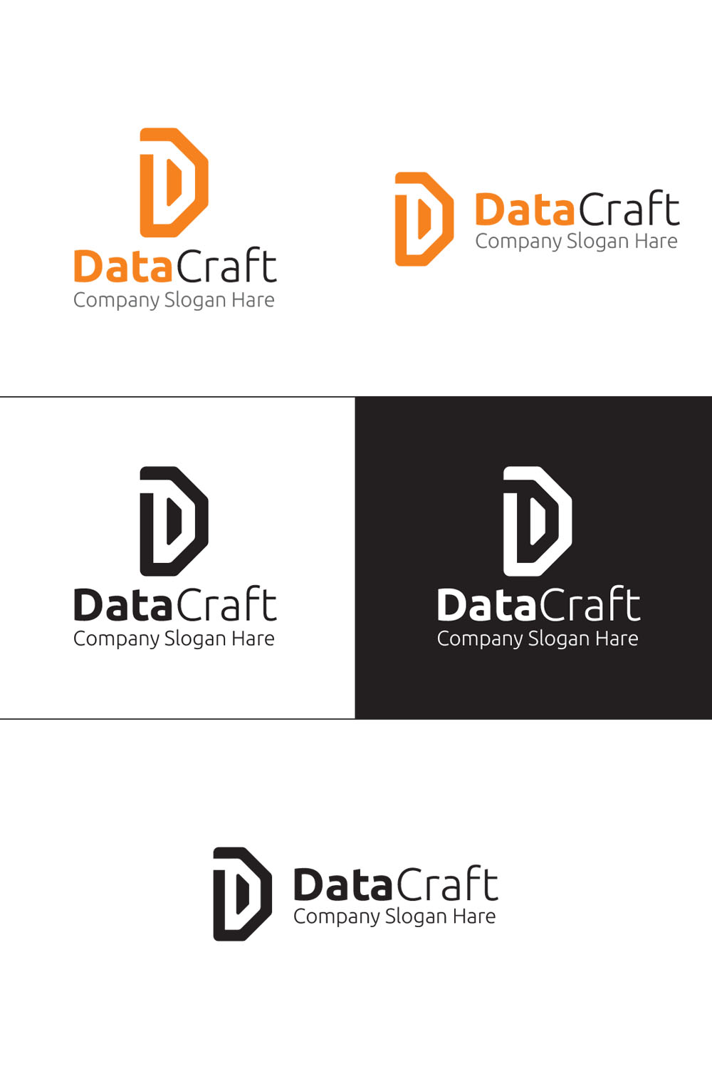D Letter Logo Pinterest collage image.