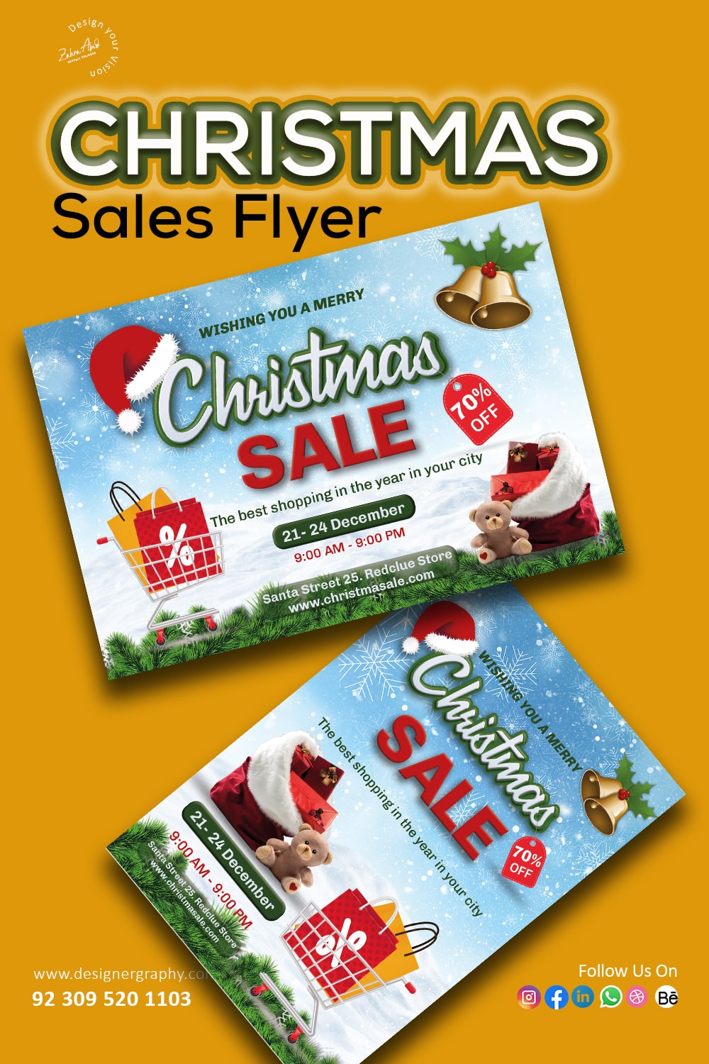 Printable Christmas Sale Flyer - pinterest image preview.