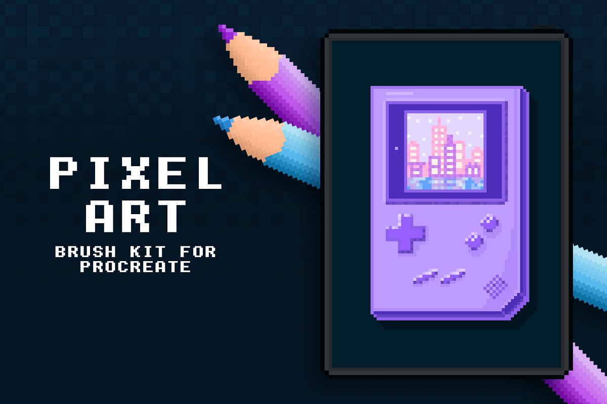 Cover image of Pixel Art Procreate Brushes.