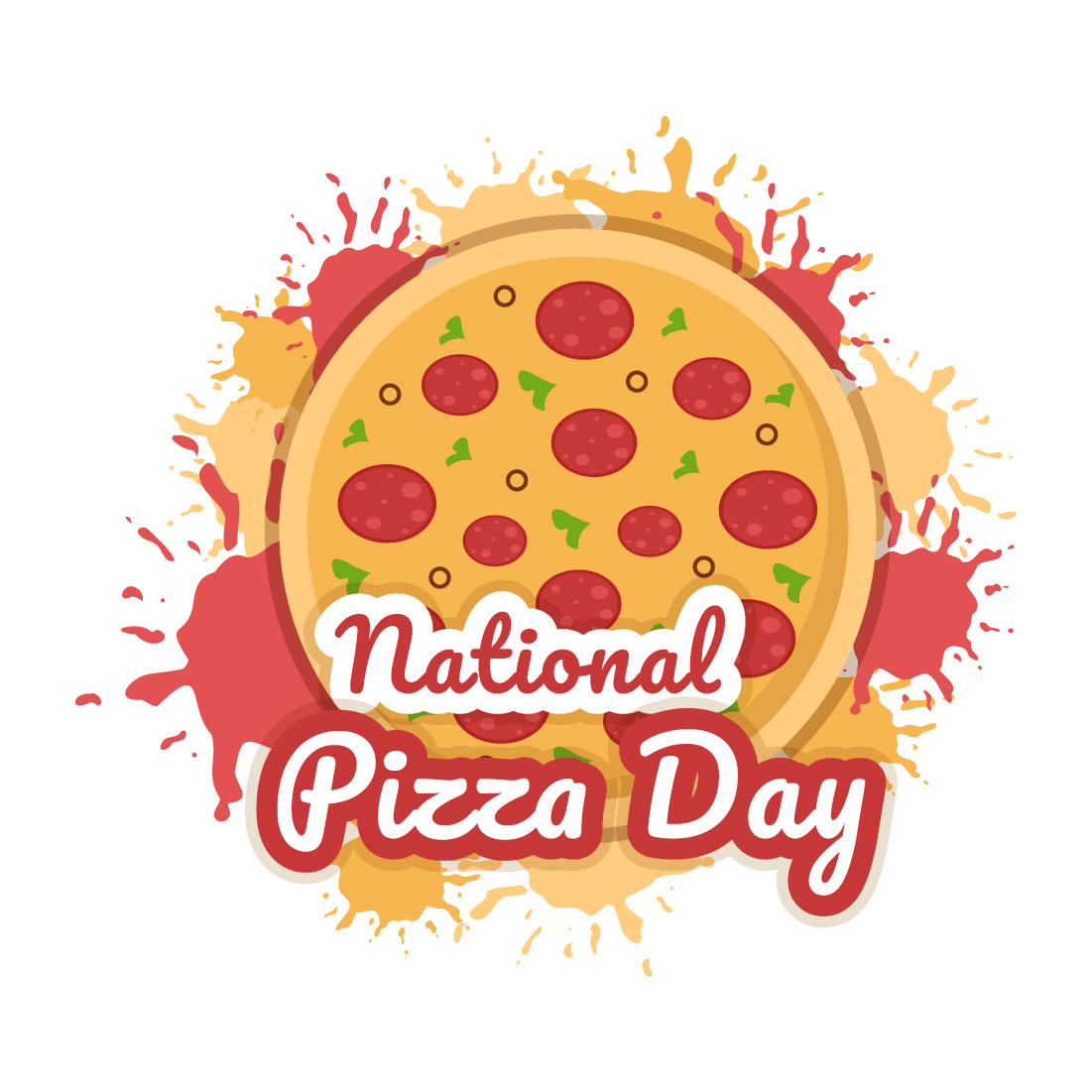 Cartoon Pizza Day Design Graphhics cover image.
