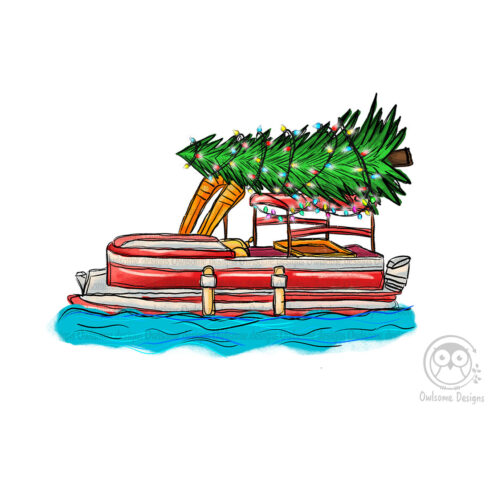 Pontoon Boat Christmas - main image preview.