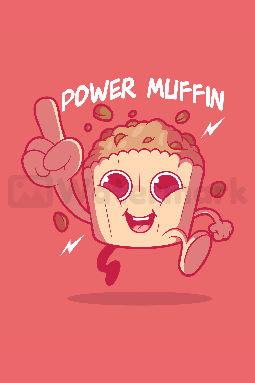 Power Muffin Vector Design pinterest image.