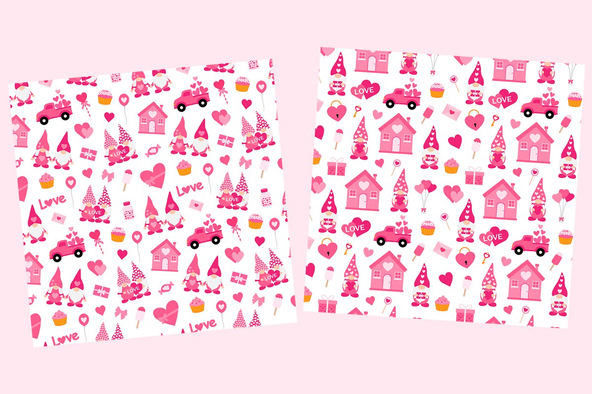 Pink romantic patterns.