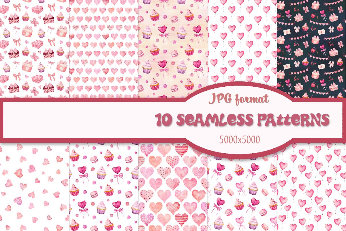 You will get 10 love seamless patterns.