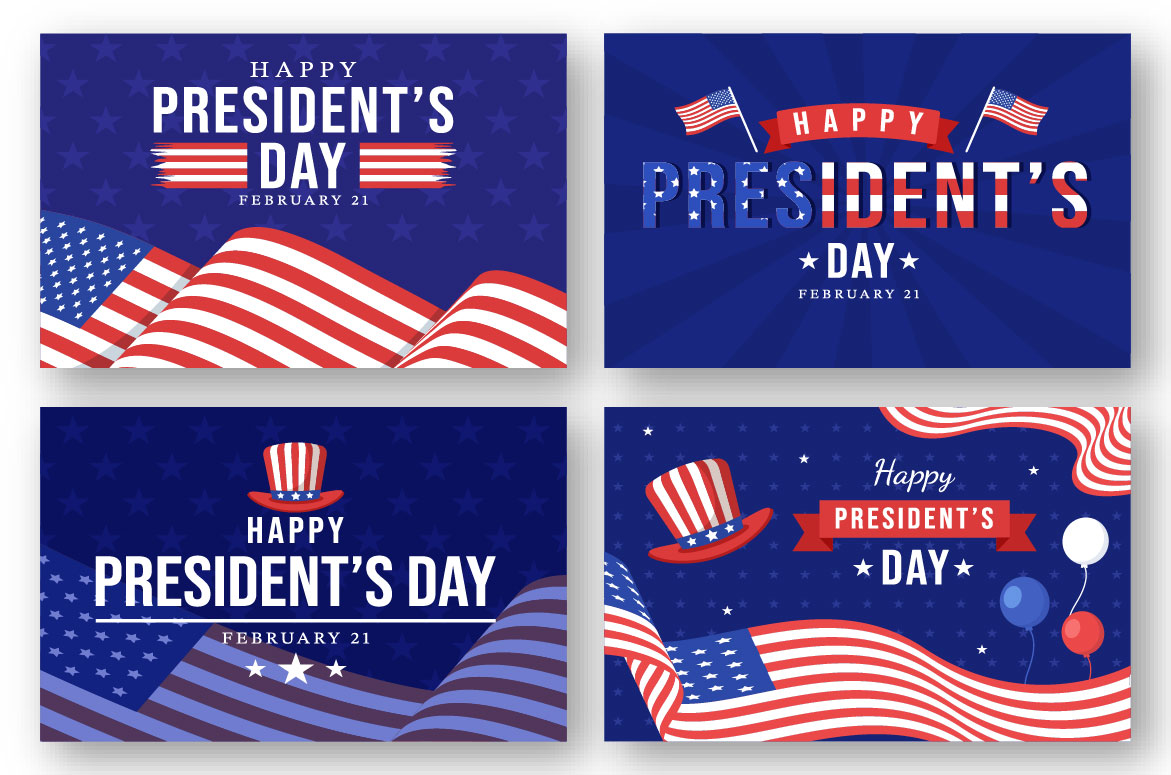 Presidents Day Cartoon Graphics Design preview image.