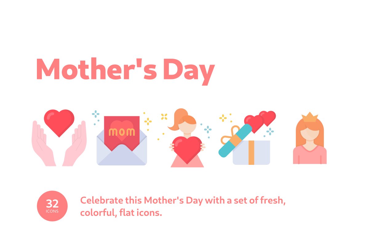 Cute high quality Mother's day icons.