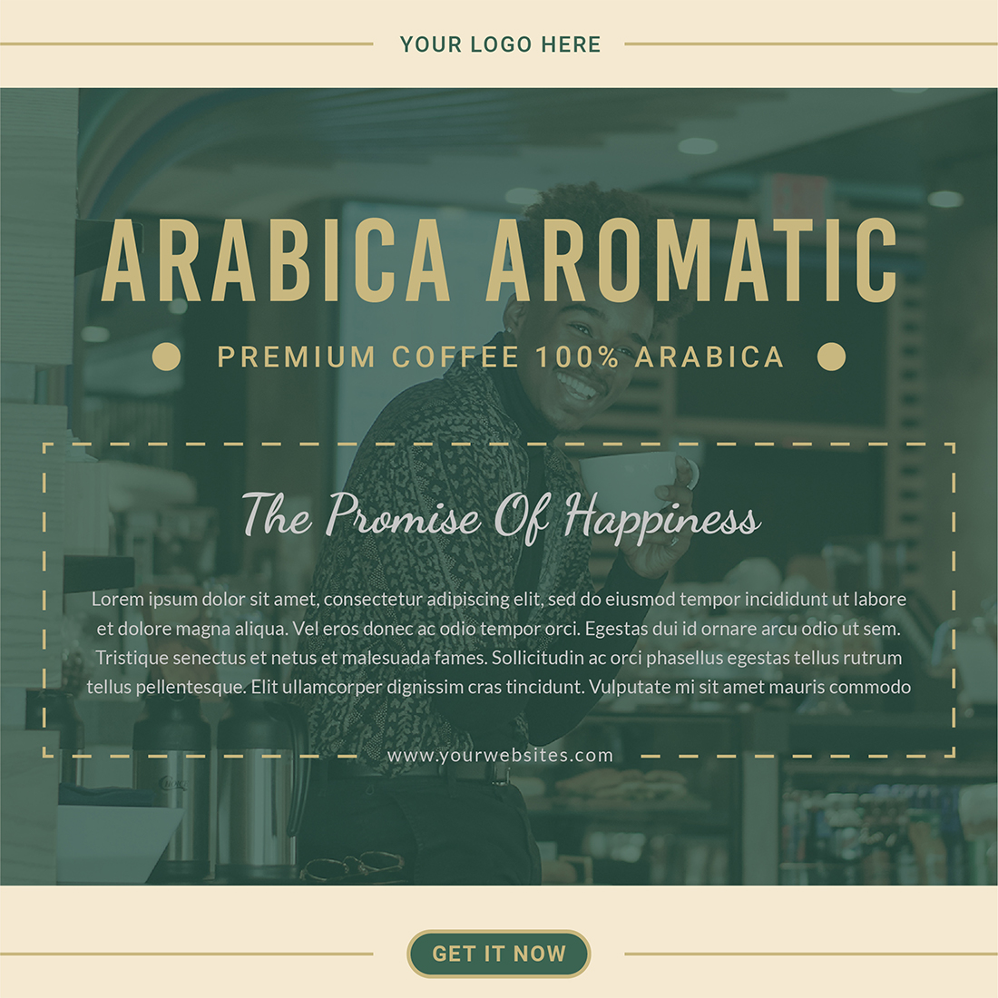Arabica aromatic with Coffee Shop & Cafe Pack Social Media Post Templates.