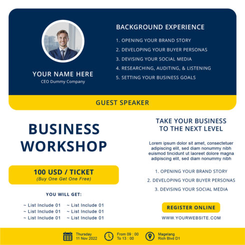 Business & Marketing Workshop Social Media Post Templates - Only $8 ...
