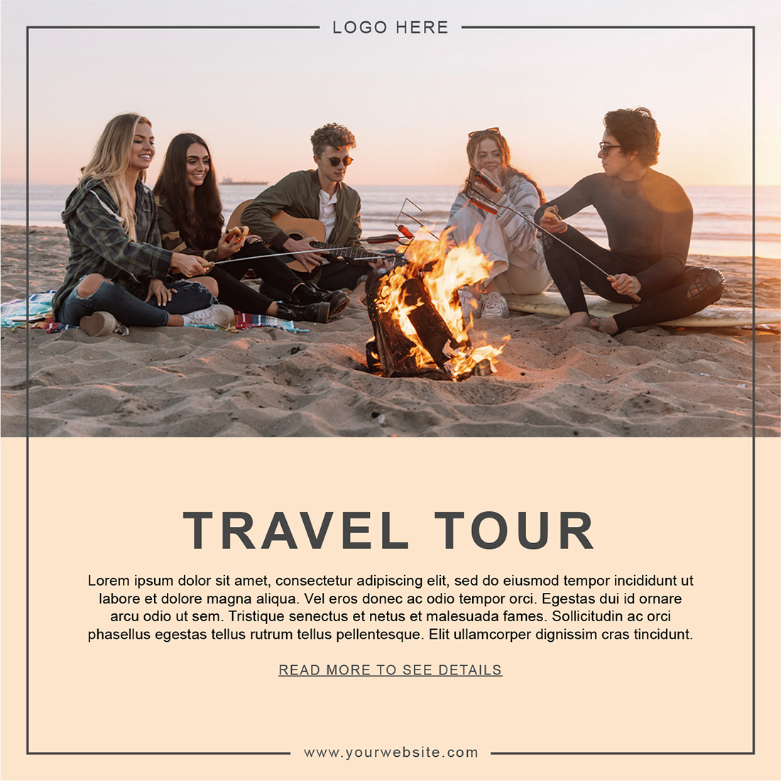 Travelling Theme Social Media Post Templates travel tour.