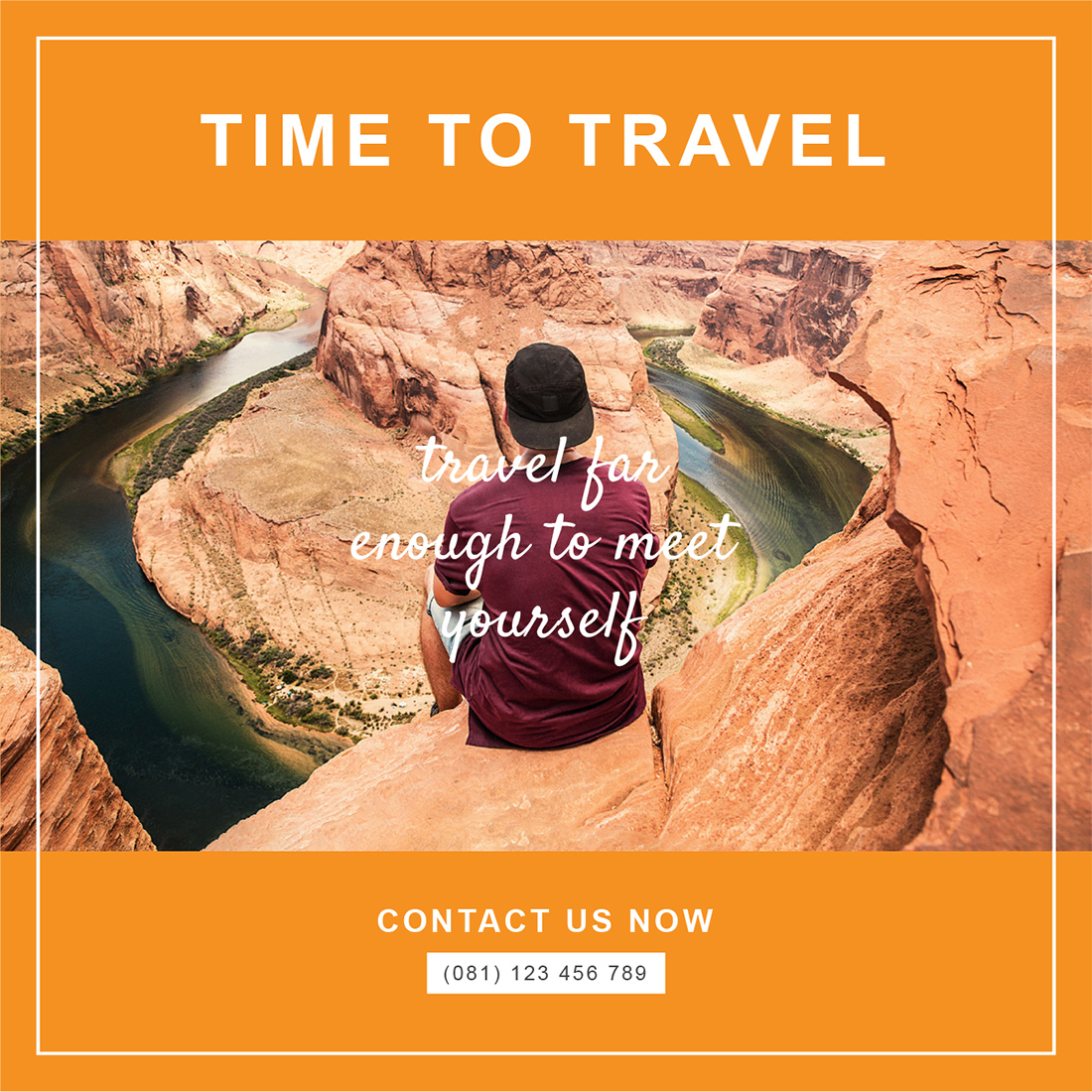 Travelling Theme Social Media Post Templates time to tavel.