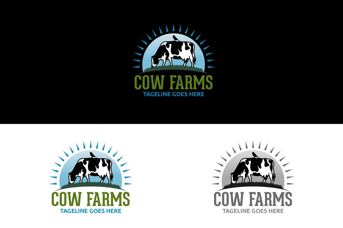 Three cow logo options.