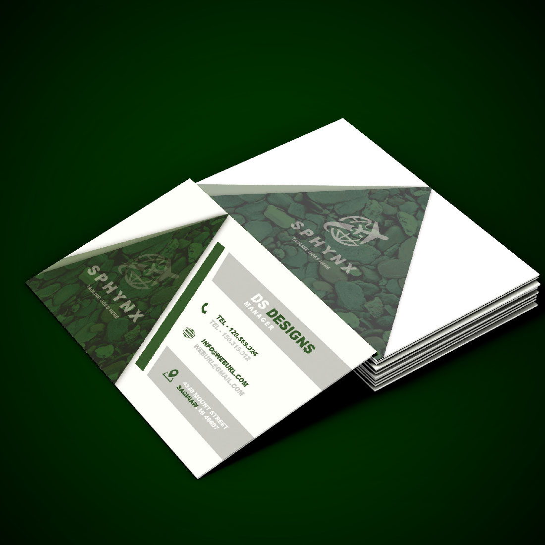 Creative Green Business Card Design cover image.
