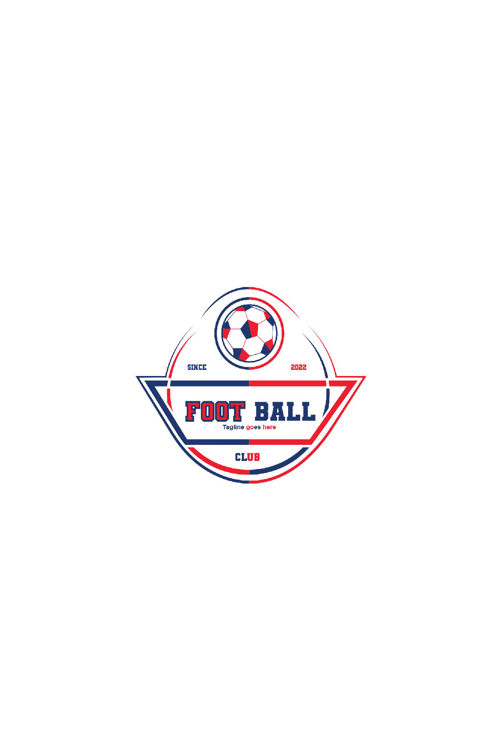 Creative and Stylish Foot Ball Sports Logo Design pinterest image.