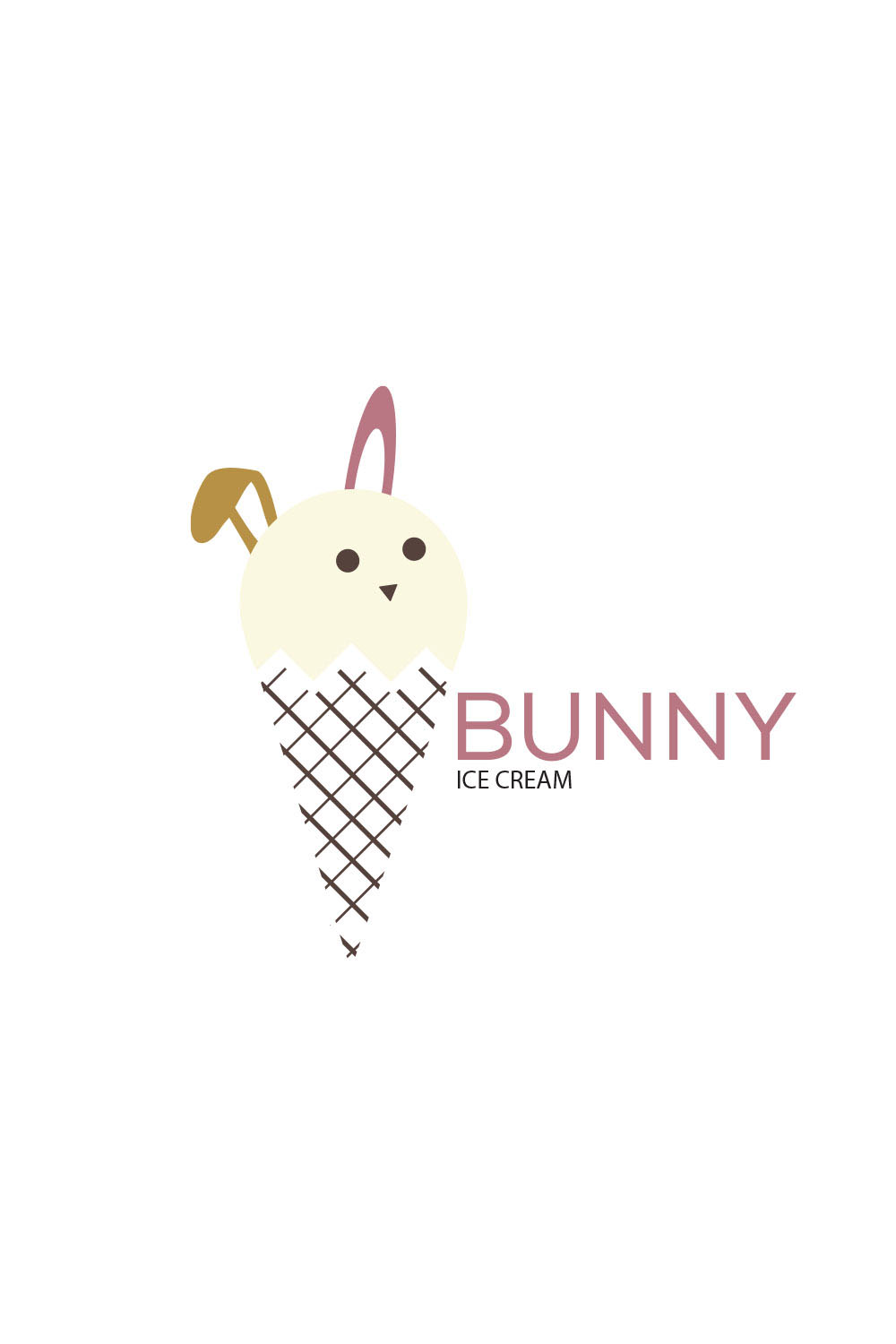 Creative Bunny Ice Cream Logo Pinterest image.
