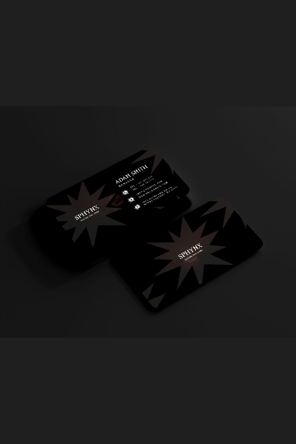 Creative and Unique Black Business Card Design pinterest image.