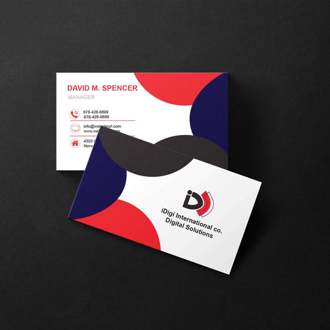 Red Creative Business Card Template front and back preview.