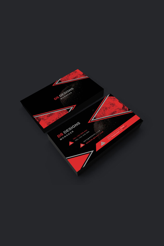 Black Business Card Design Apple and Moon Background MasterBundles