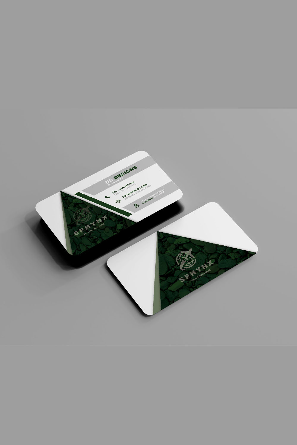 Creative Green Business Card Design pinterest image.
