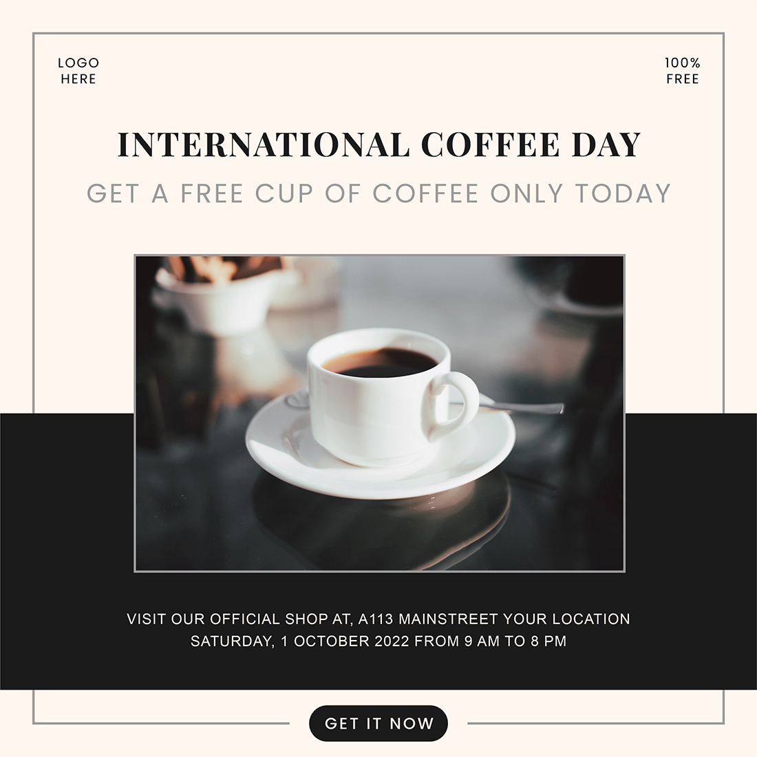 International Coffee Day Social Media Post Templates facebook image.