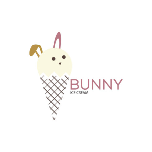 Creative Bunny Ice Cream Logo presentation.