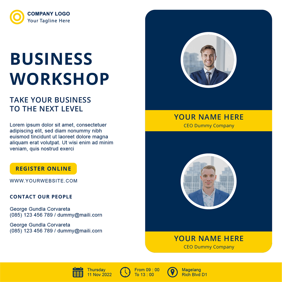 Great template for business workshop.
