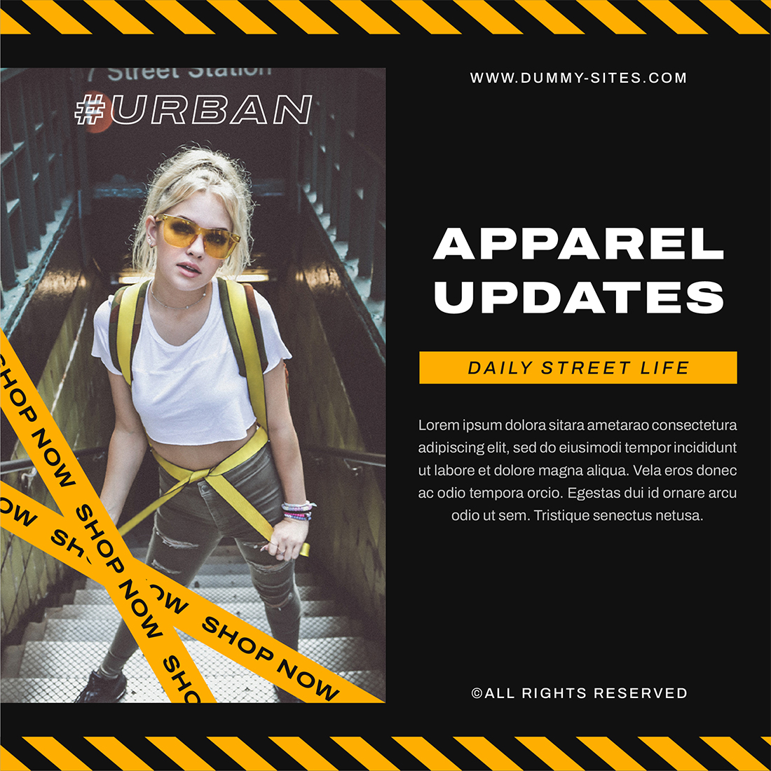 Urban Fashion Style Social Media Post Templates preview image.