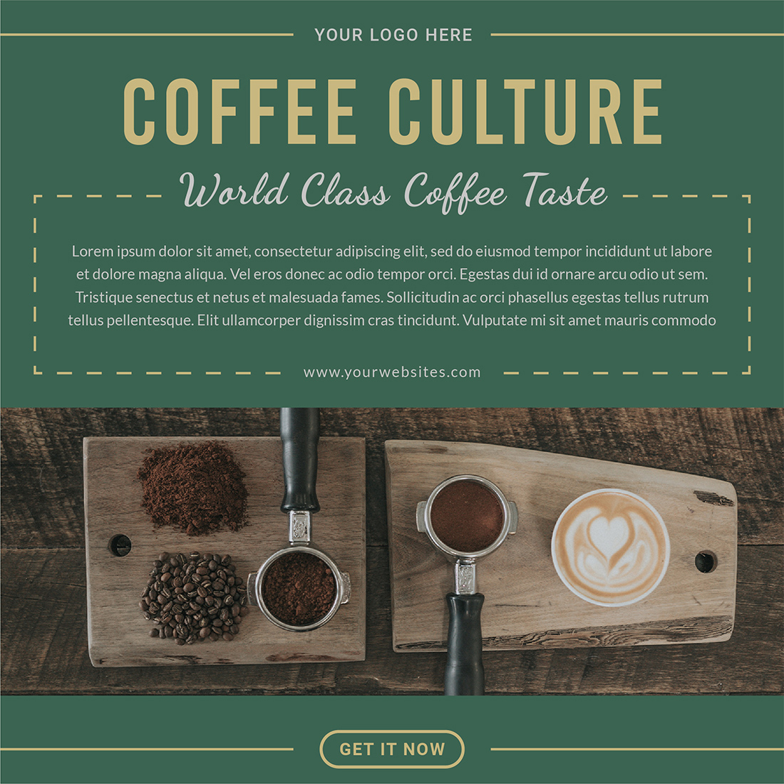 Coffee Shop & Cafe Pack Social Media Post Templates coffee culture preview.