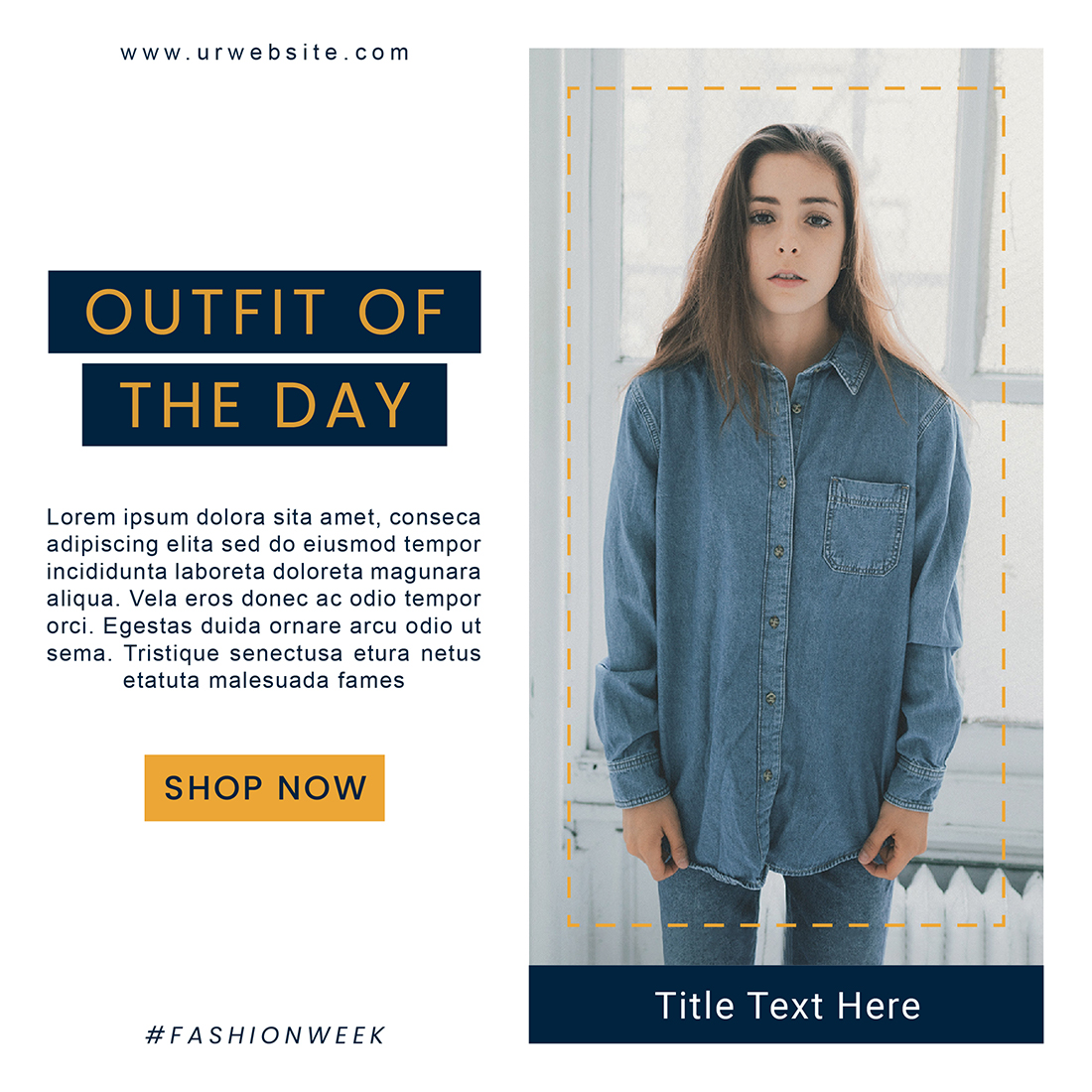 Fashion Jeans Style Social Media Post Templates preview image.
