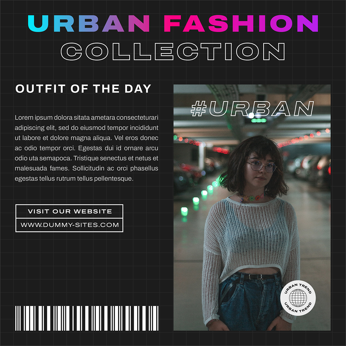 Fashion Social Media Post Gradient Style Templates preview image.