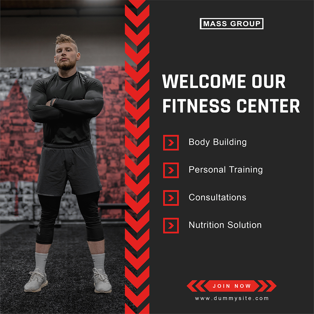 Gym Social Media Post Templates preview image.