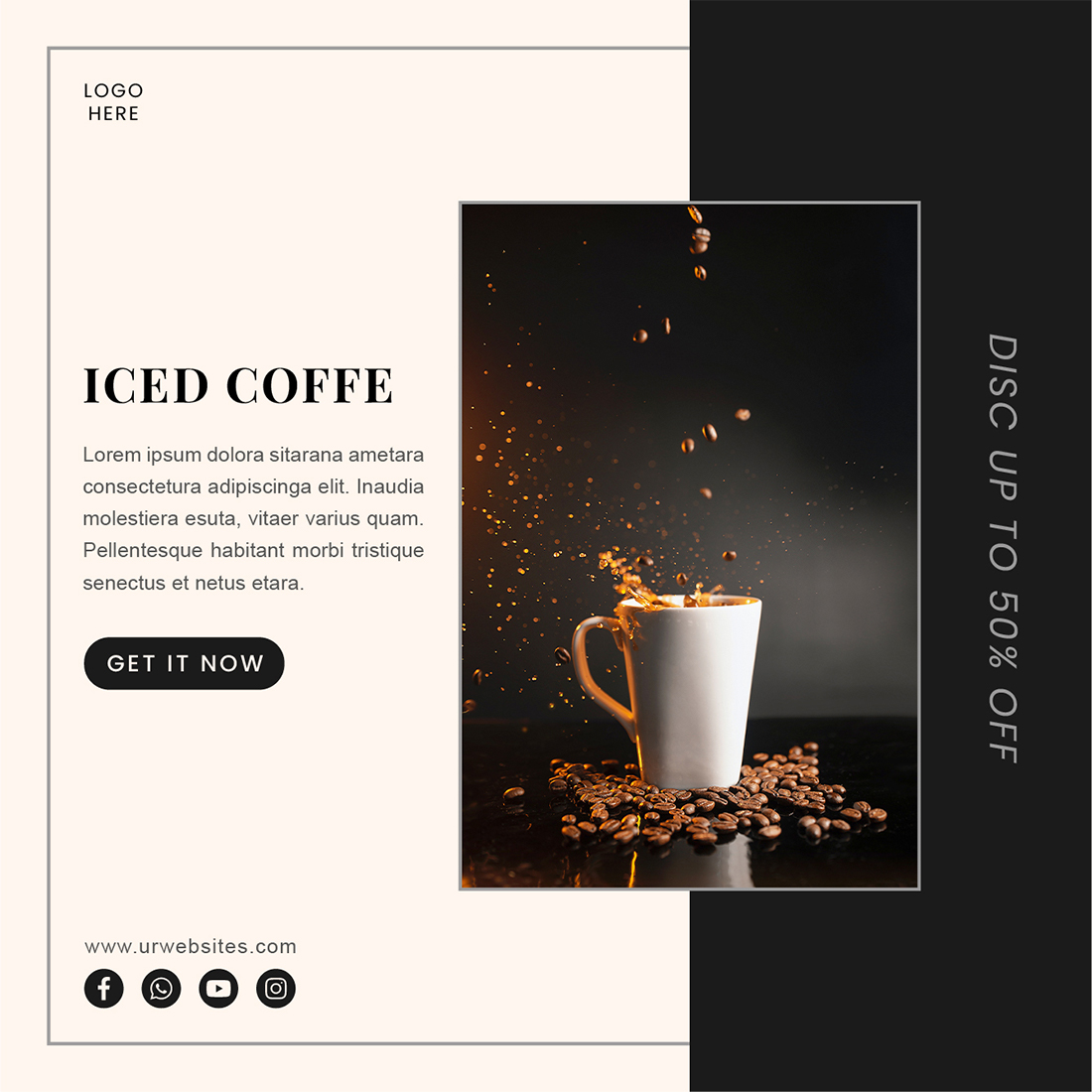 Coffee Day Social Media Post Templates preview image.