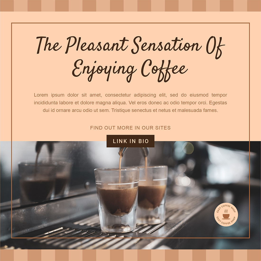 Create the pleasant sensation of enjoying coffee.