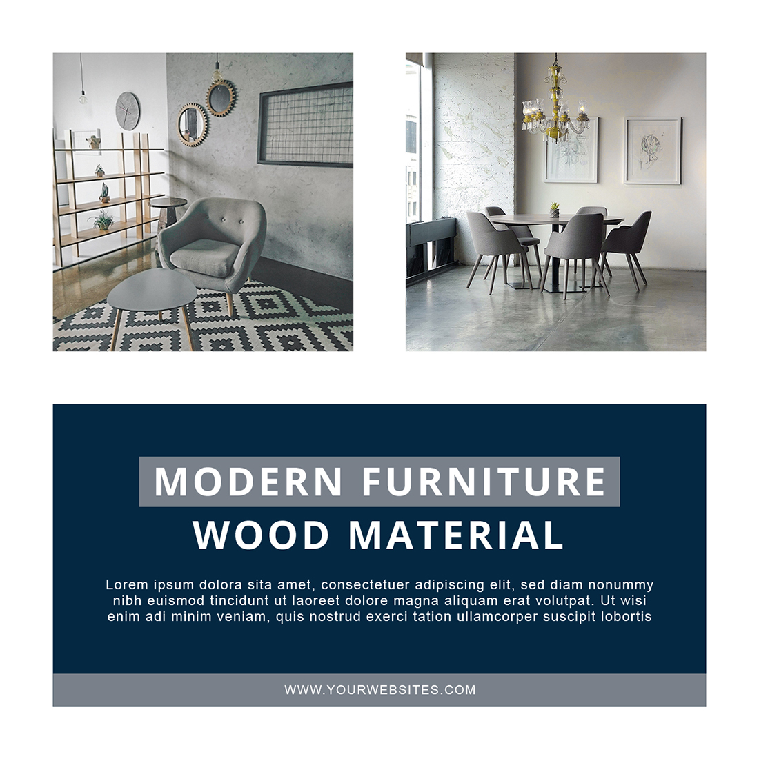 Modern design for furniture.