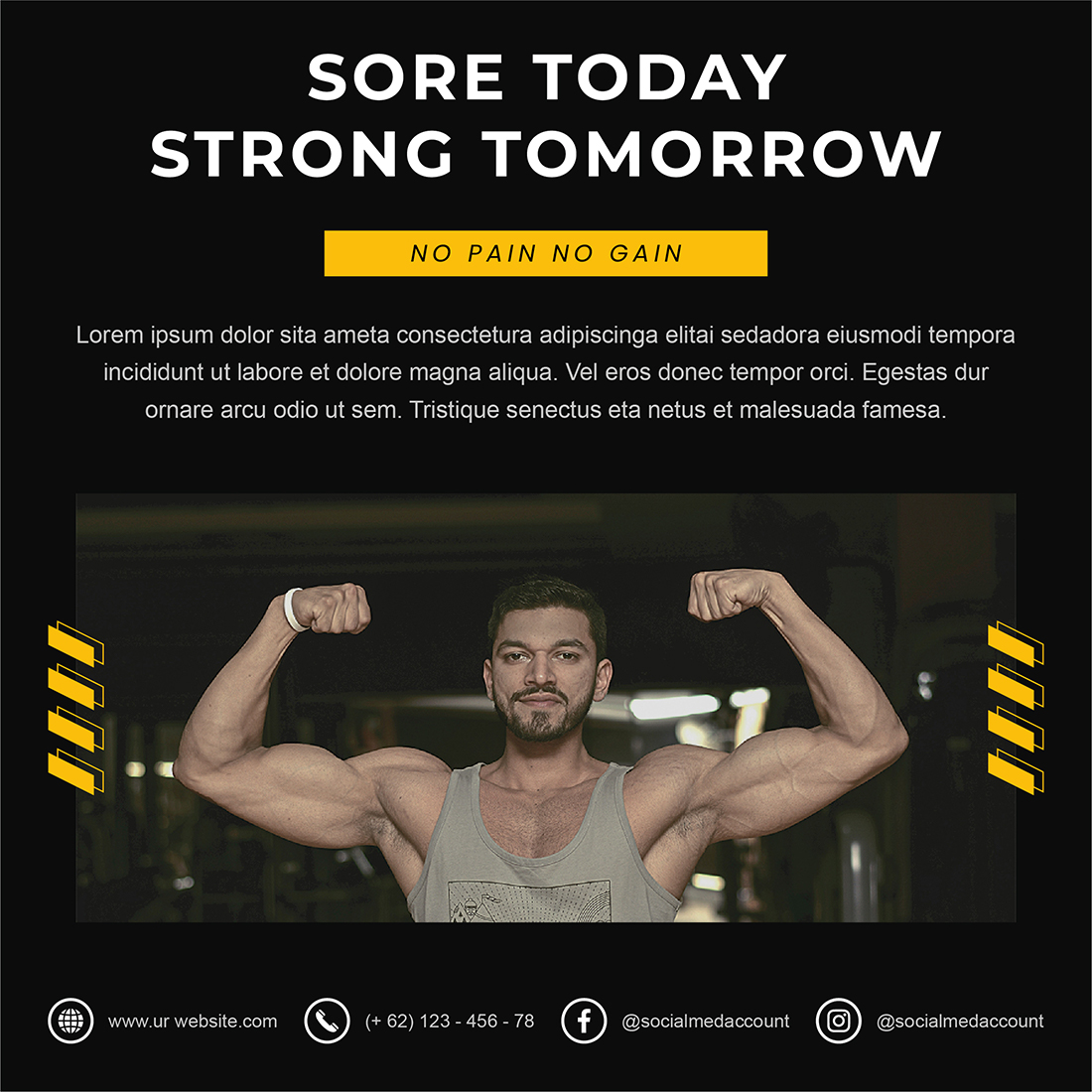 Health and Fitness Social Media Templates preview image.