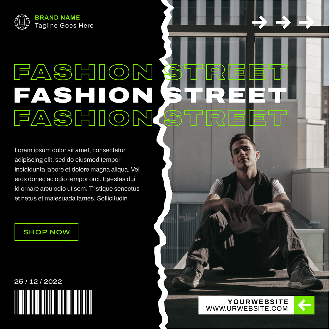 Fashion Street Style Social Media Post Templates preview image.