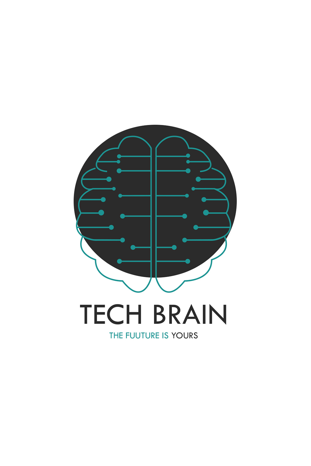 Tech Brain Logo Design Pinterest image.