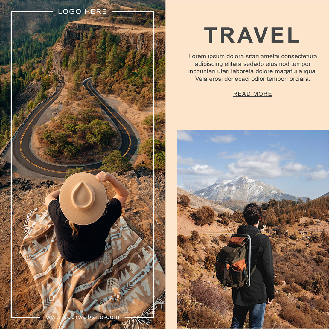 Travelling Theme Social Media Post Templates for your instagram.