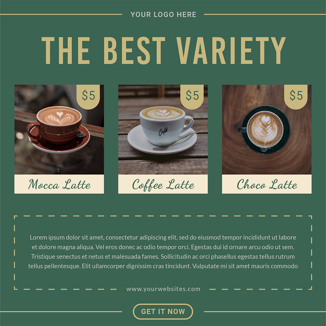 The best variety preview for Coffee Shop & Cafe Pack Social Media Post Templates.
