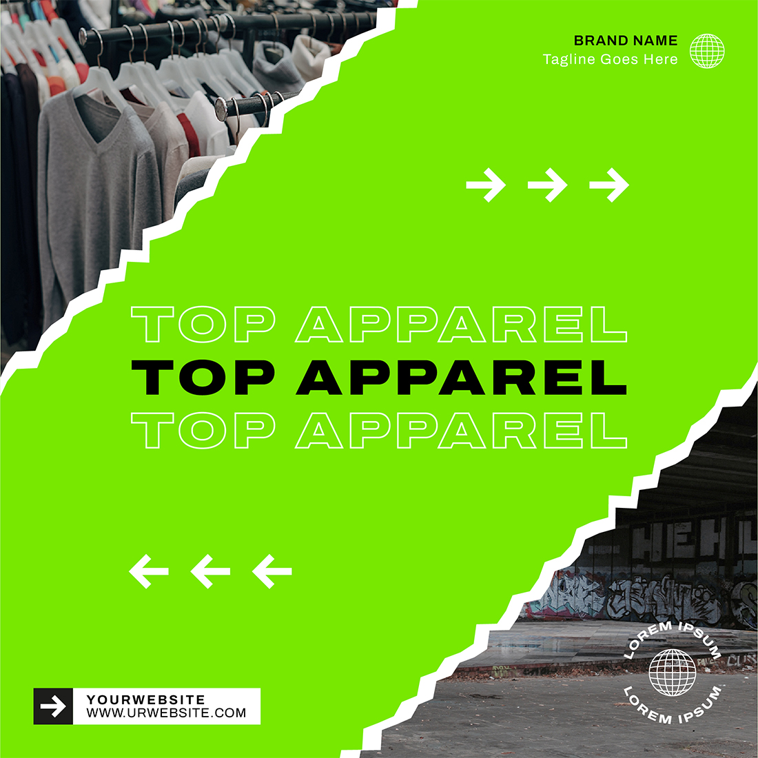 Street Fashion Style Social Media Post Templates preview image.