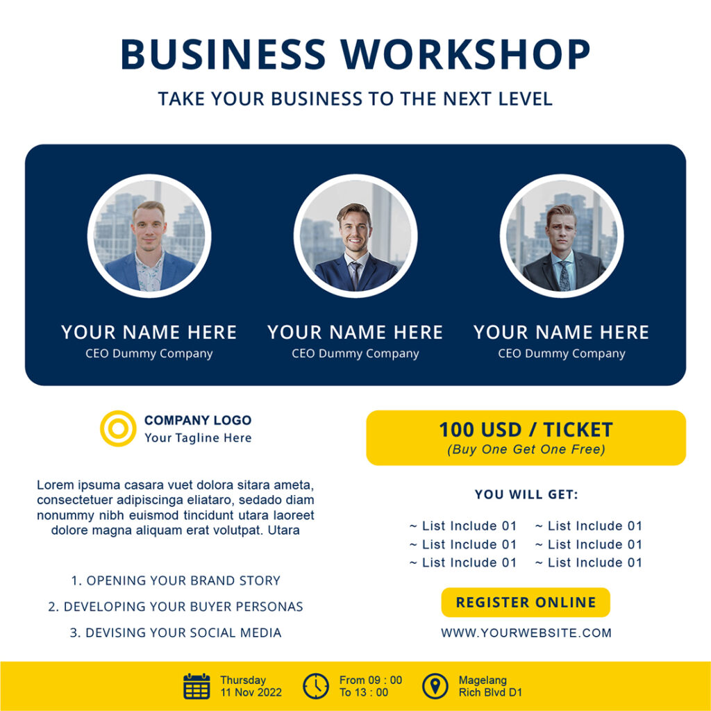 Business & Marketing Workshop Social Media Post Templates - Only $8 ...