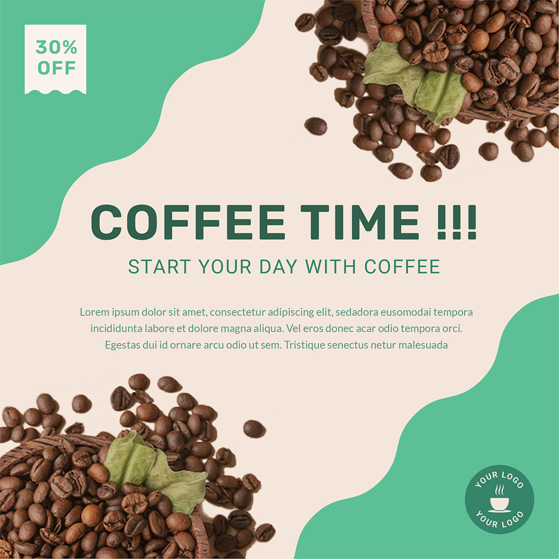Coffee time with Coffee Shop Social Media Post Templates.