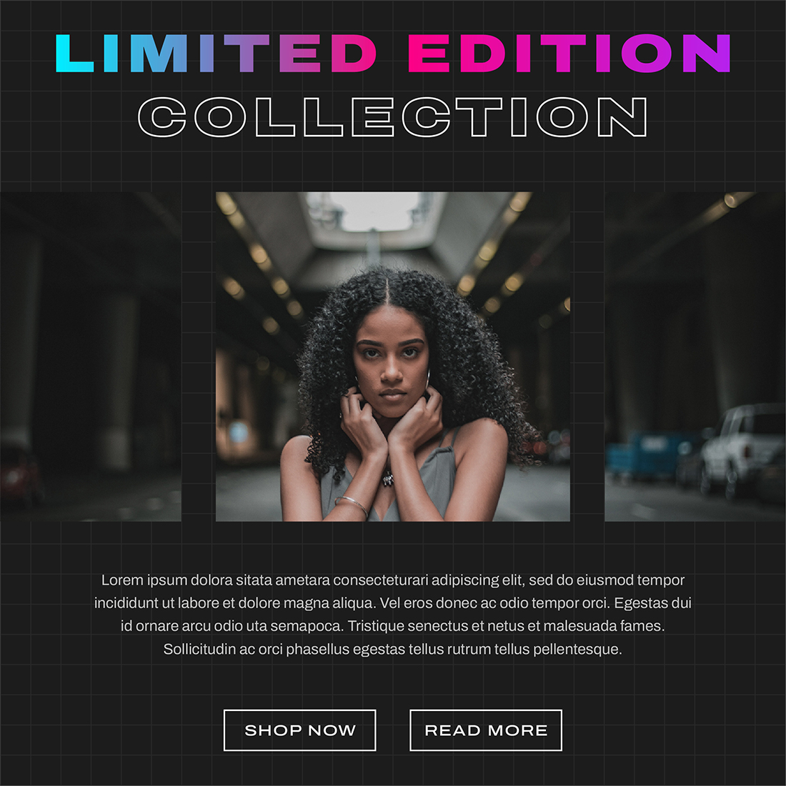 Urban Fashion Instagram Post Gradient Style Templates preview image.